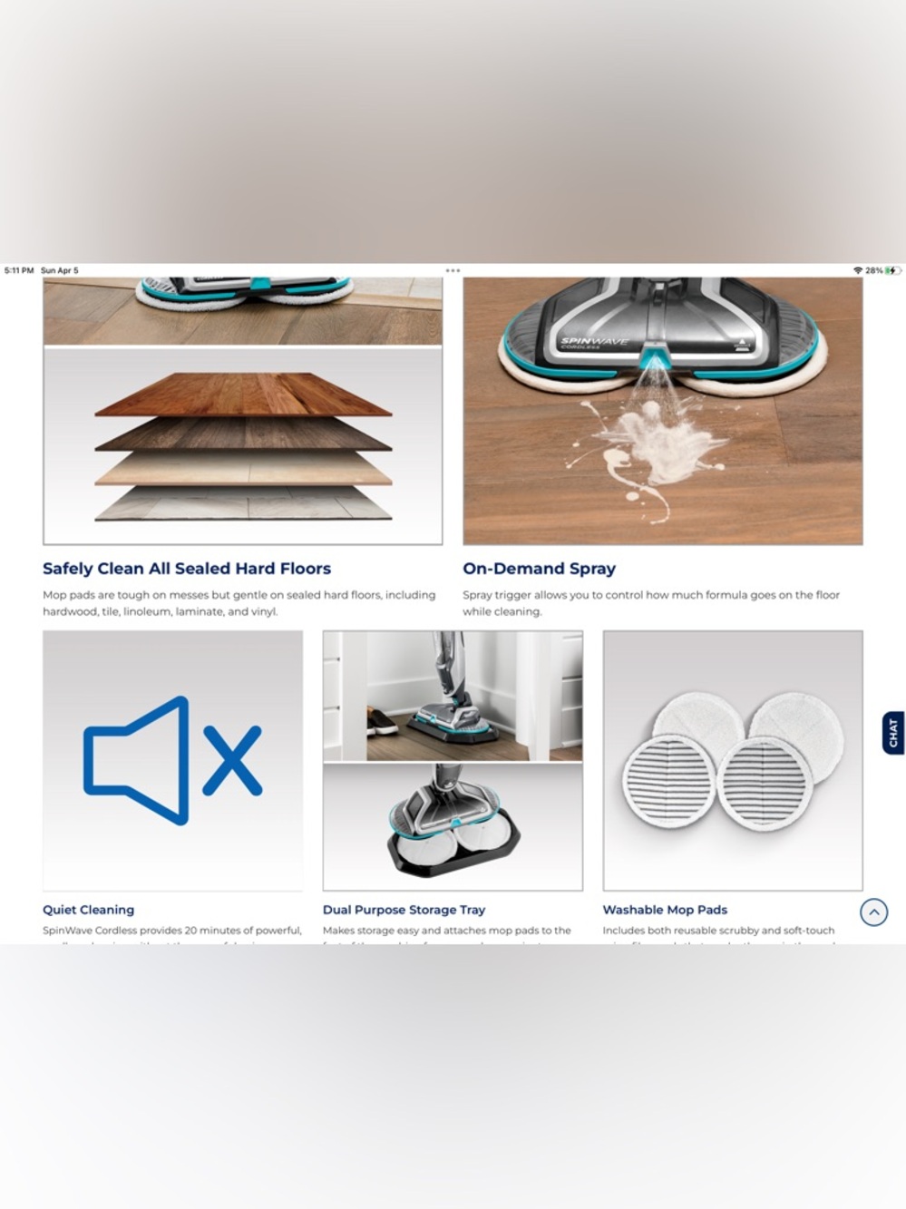 NEW IN BOX
Bissell
SpinWave®
CORDLESS HARD FLOOR SPIN MOPP Hard Flooring - Picture 11 of 13